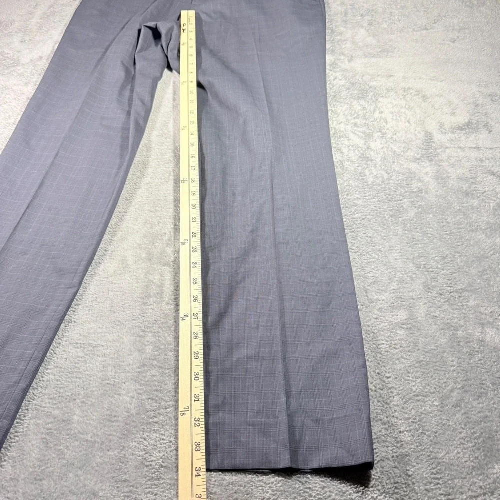 Banana Republic Slim Fit Grey Glen Plaid Marzotto Italian Wool Dress Pants 36x34